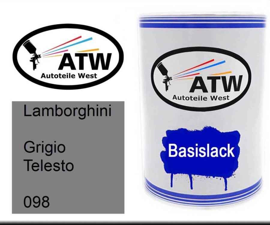 Lamborghini, Grigio Telesto, 098: 500ml Lackdose, von ATW Autoteile West.